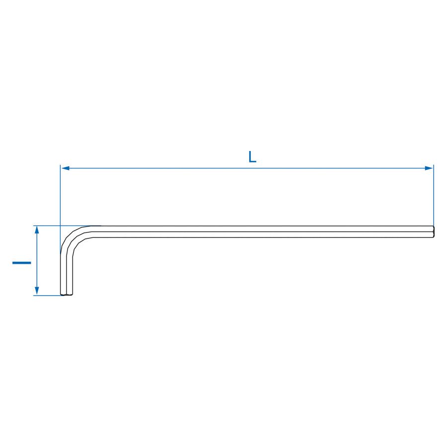 KING TONY Profi-Werkzeuge - 6-Kantschlüssel, lang, metrisch - H19 112519MR