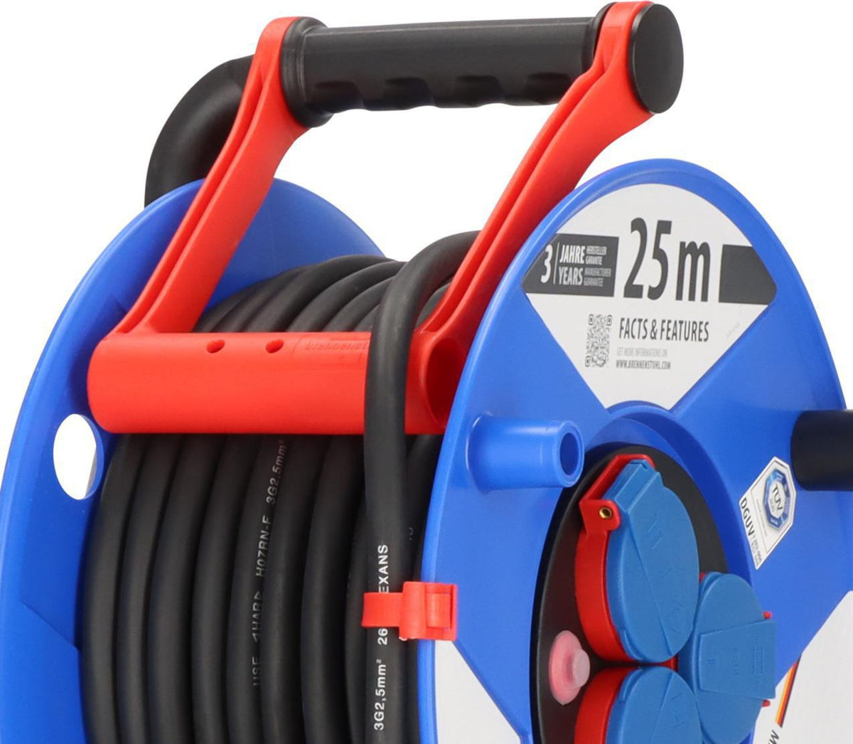 Brennenstuhl Kabeltrommel Garant 40m H07RN-F 3x1,5mm² mit 3 Schutzkontaktsteckdosen und cablepilot