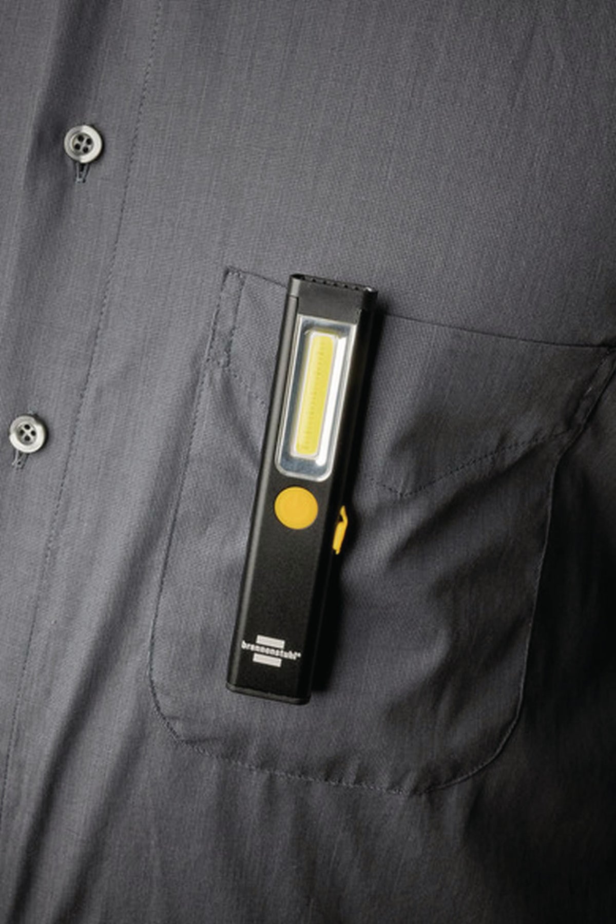BRENNENSTUHL LED-Akkuhandleuchte PL 200 A – 200 lm, COB LED, Magnet & Clip