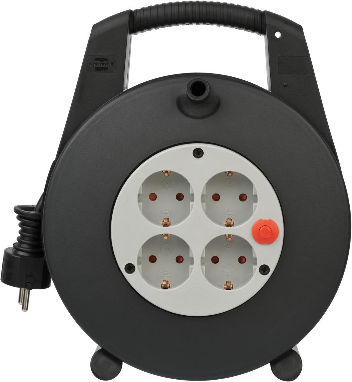 BRENNENSTUHL Kabelbox 15m H05VV-F 3x1,5 mm² mit 4 Schutzkontaktsteckdosen und Überhitzungsschutz