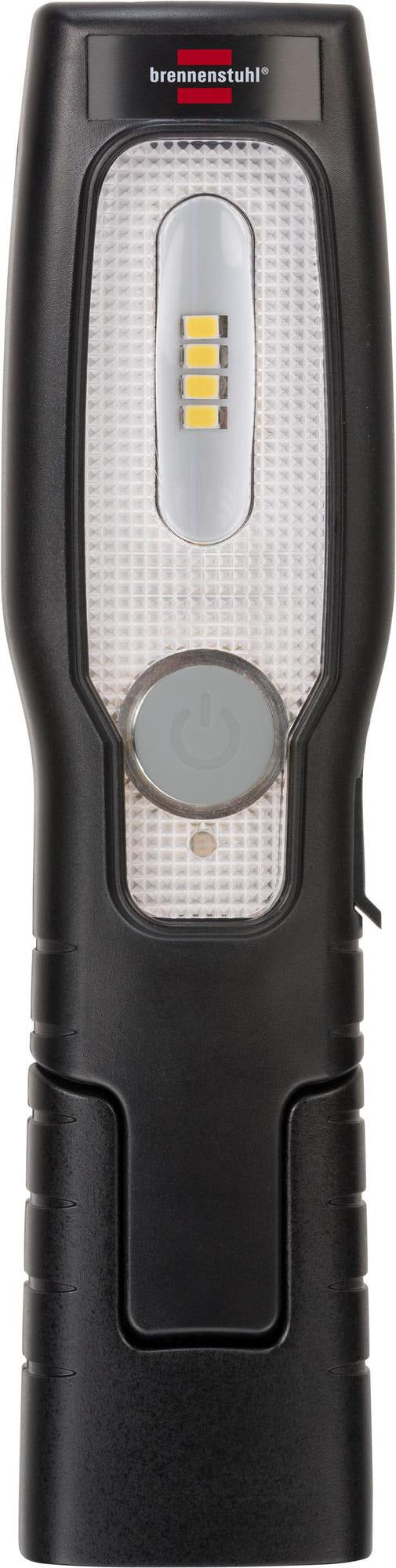 BRENNENSTUHL Akku-LED-Handleuchte HL 201 A – 250 + 70 lm, 3,7 V Li-Ion, knickbarer Fuß, Magnet