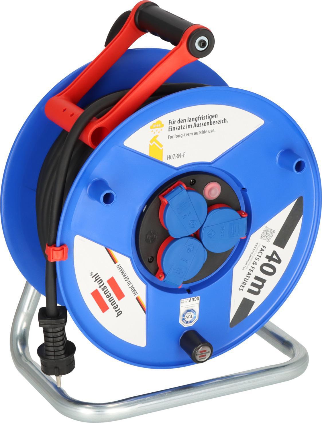 Brennenstuhl Kabeltrommel Garant 40m H07RN-F 3x1,5mm² mit 3 Schutzkontaktsteckdosen und cablepilot