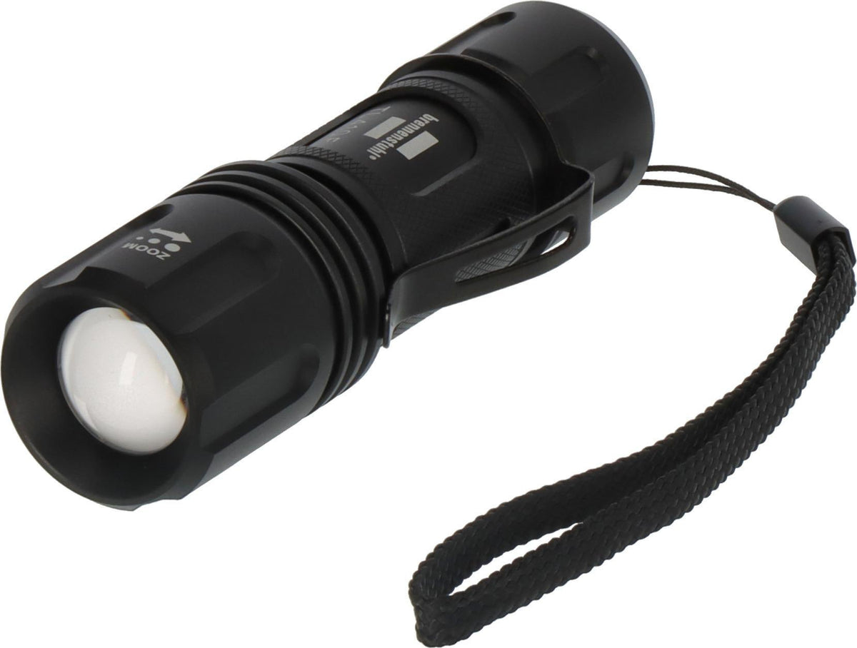 BRENNENSTUHL LED-Taschenlampe LuxPremium TL 410 F, 350 lm, 136 m, Alu, IP44, 6900 K, inkl. Batterien
