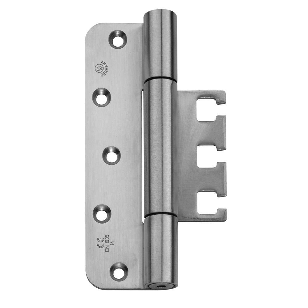BSW Objektband VA matt geschliffen 160 kg 18 mm DIN L/R – Edelstahl-Türband für gefälzte Türen