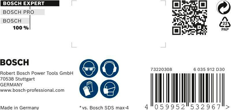 Bosch Hammerbohrer Expert SDS max-8X Ø12 mm, Arbeitslänge 200 mm, Gesamtlänge 340 mm