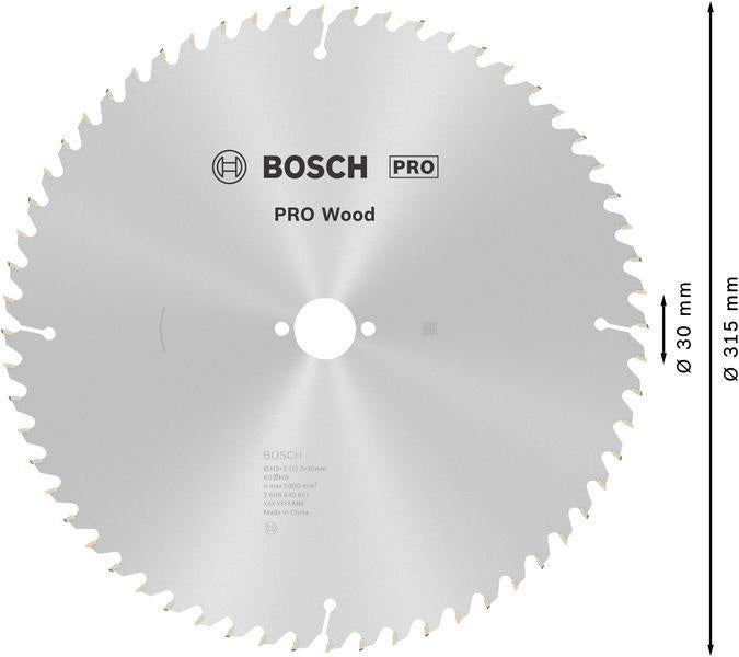 Bosch Kreissägeblatt PRO Wood AD 160 mm Z24 WZ für präzise Holzschnitte