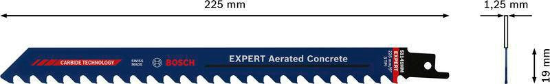Bosch Säbelsägeblatt Expert Aerated Concrete S-Schaft 225 mm für Porenbeton