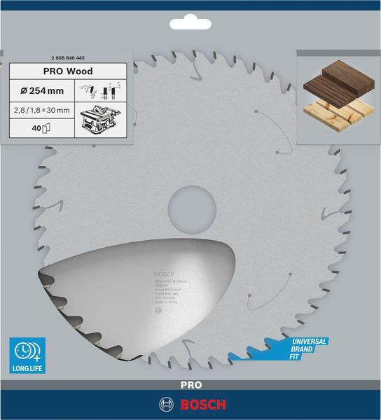 Bosch Kreissägeblatt PRO Wood AD 160 mm Z24 WZ für präzise Holzschnitte