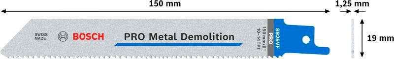 Bosch Säbelsägeblatt S 1122 EF, 225 mm, Bi-Metall, 5 Stück, für Metall und Rohre