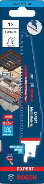 Bosch Säbelsägeblatt Expert Multimaterial 150 mm, Carbide-Technologie, TPI 6-8, für Metall, Holz, Kunststoff