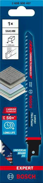 BOSCH Expert Fiber Plaster S 641 HM Säbelsägeblatt 150 mm für Faser- und Gipsmaterial
