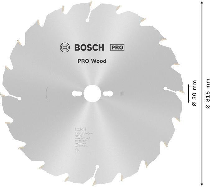 Bosch Kreissägeblatt Construct Wood AD 315 mm Z.20 WZ – Für Baustellenholz mit Fremdkörpern