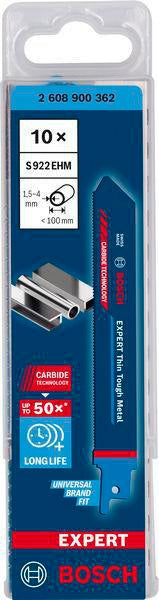 Bosch Expert Thin Tough Metal Säbelsägeblatt S522EHM 115 mm TPI 18 für Edelstahl
