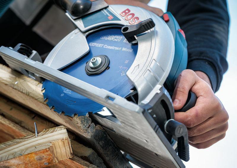 BOSCH Kreissägeblatt Expert for Construct Wood 165 mm, 24 Zähne, WZ, Bohrung 20 mm – für Holz mit Fremdkörpern