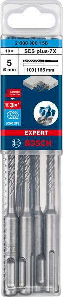 Bosch Expert SDS-7X Hammerbohrer 5 mm, 10 Stück, SDS-plus, Carbide Technology