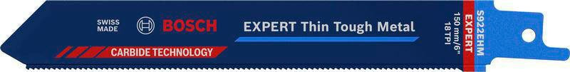 Bosch Expert Thin Tough Metal Säbelsägeblatt S522EHM 115 mm TPI 18 für Edelstahl