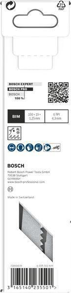 BOSCH Säbelsägeblatt S 611 DF, 150 mm, Bi-Metall, TPI 6, 5 Stück – für Holz und Metall