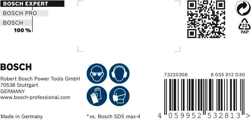 Bosch Hammerbohrer Expert SDS max-8X Ø12 mm, Arbeitslänge 200 mm, Gesamtlänge 340 mm