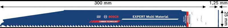 Bosch Säbelsägeblatt Expert Multimaterial 150 mm, Carbide-Technologie, TPI 6-8, für Metall, Holz, Kunststoff