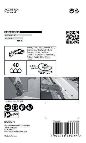 Bosch Segmentsägeblatt EXPERT ACZ 85 RD4 Dia Ø 85 mm Mörtel Starlock – Diamant-Technologie