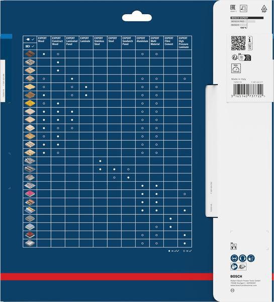 Bosch Kreissägeblatt EXPERT Steel AD 254 mm Z.60 HLTCG für Edelstahl