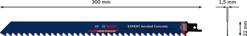 Bosch Säbelsägeblatt Expert Aerated Concrete S-Schaft 225 mm für Porenbeton