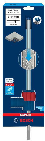 BOSCH Hammerbohrer-Set EXPERT SDS Clean plus-8X, 12 mm, 350 mm, Staubabsaugung