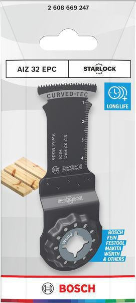 Bosch Tauchsägeblatt AIZ 32 EPC, 32 mm, HCS, Starlock, für Holz, 50 mm Eintauchtiefe