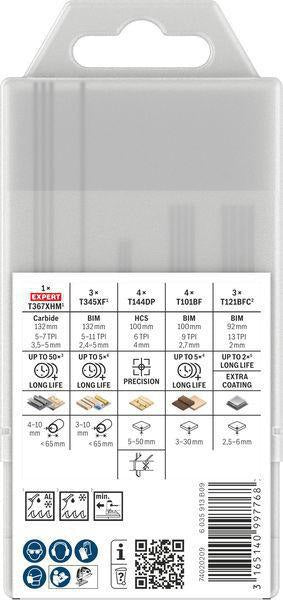 BOSCH Stichsägeblatt-Set JSB Multi-Material 15-teilig für Holz, Metall und Kunststoff