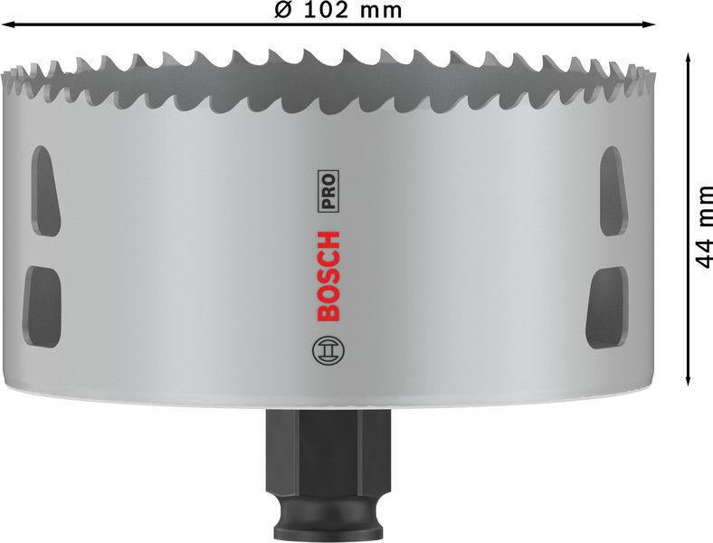 Bosch Lochsäge PRO Multi Material PC Plus 102 mm – HSS mit 8% Kobalt für Stahl und Trockenbau