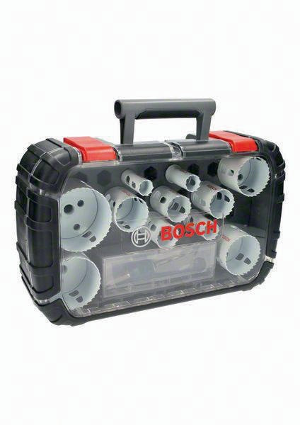 BOSCH Lochsägen-Set Univ.Progressor for Wood and Metal 14-tlg. 20-76 mm, Bi-Metall, 40 mm Schnitttiefe, im Koffer