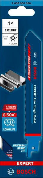 Bosch Expert Thin Tough Metal Säbelsägeblatt S522EHM 115 mm TPI 18 für Edelstahl