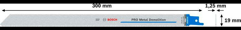 Bosch Säbelsägeblatt S 1122 EF, 225 mm, Bi-Metall, 5 Stück, für Metall und Rohre
