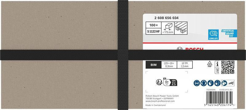 BOSCH Säbelsägeblatt S 611 DF, 150 mm, Bi-Metall, TPI 6, 5 Stück – für Holz und Metall