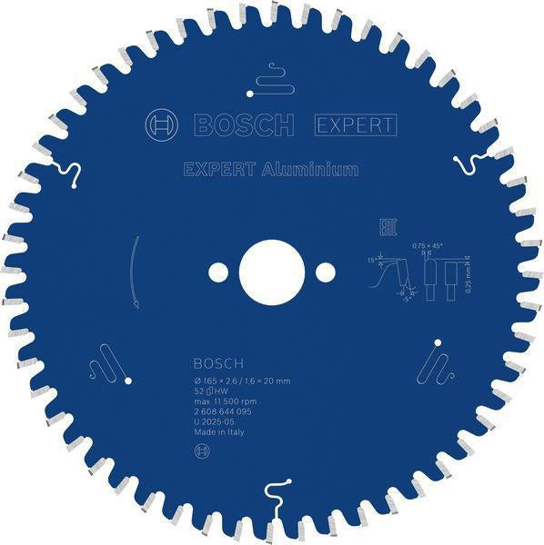 BOSCH Kreissägeblatt EXPERT for Alu.AD 160 mm Z.52 HLTCG für saubere Aluminium-Schnitte