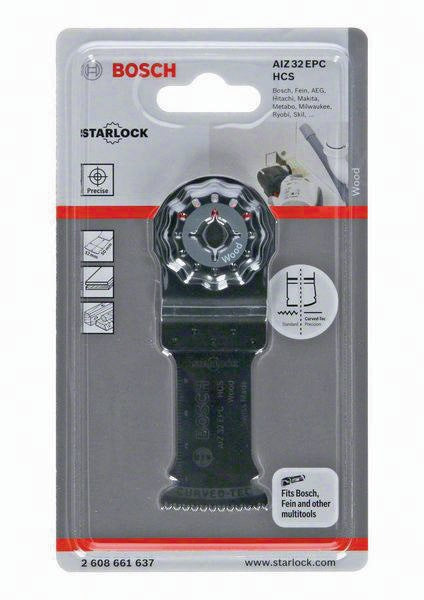 BOSCH Tauchsägeblatt AIZ 32 EPC, 32 mm, HCS, Starlock, für präzise Holz-Tauchschnitte