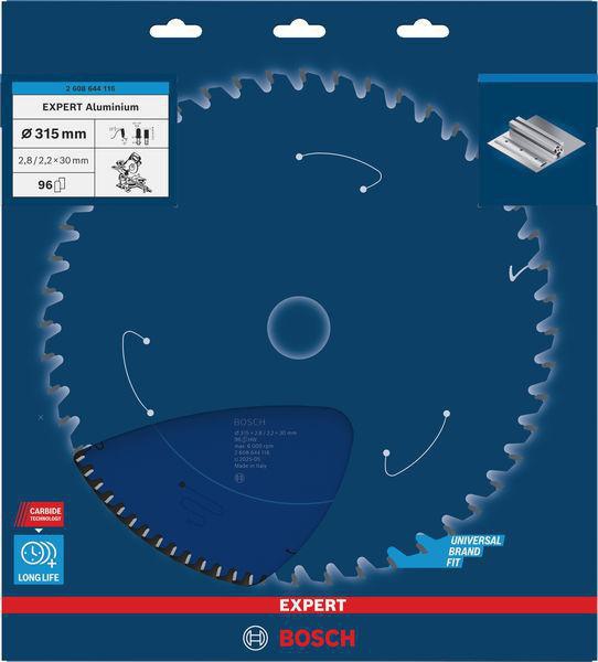 BOSCH Kreissägeblatt EXPERT for Alu.AD 160 mm Z.52 HLTCG für saubere Aluminium-Schnitte