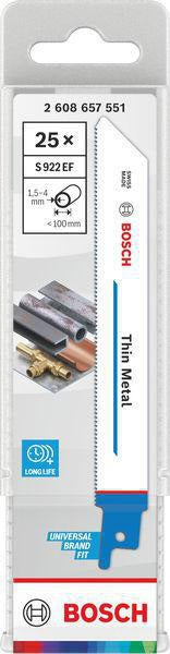 Bosch Säbelsägeblatt S 1122 EF, 225 mm, Bi-Metall, 5 Stück, für Metall und Rohre
