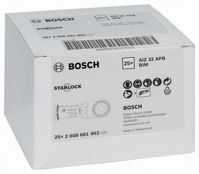 BOSCH Tauchsägeblatt PAIZ 32 APB, 32 mm, Eintauchtiefe 60 mm, Starlock Plus, BIM