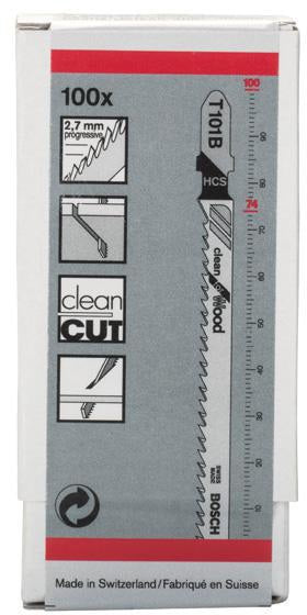 BOSCH Stichsägeblatt T 111 C HCS 100 mm 5 Stück für Holz und Kunststoff