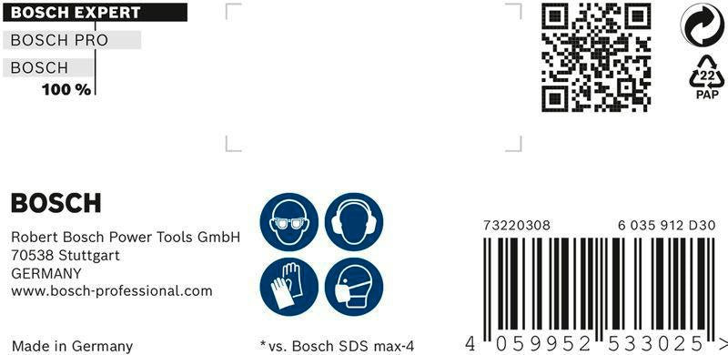Bosch Hammerbohrer Expert SDS max-8X Ø12 mm, Arbeitslänge 200 mm, Gesamtlänge 340 mm