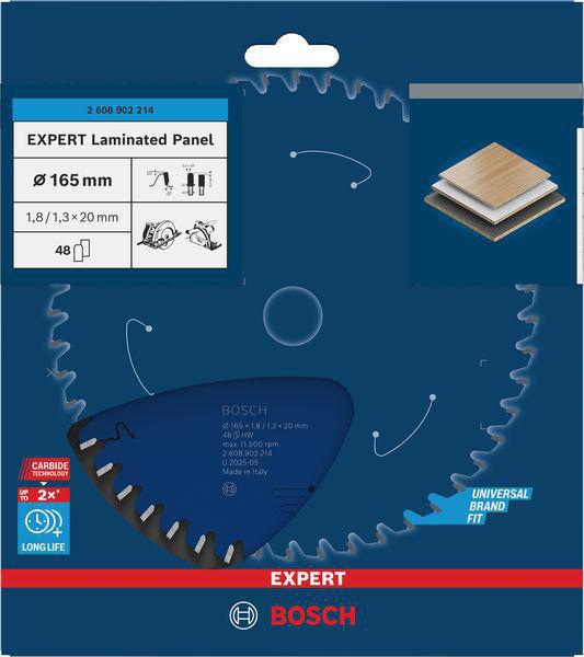 Bosch EXPERT Laminated Panel Kreissägeblatt 165 mm, 48 Zähne, HLTCG, für NE-Metalle, Kunststoffe und Holz