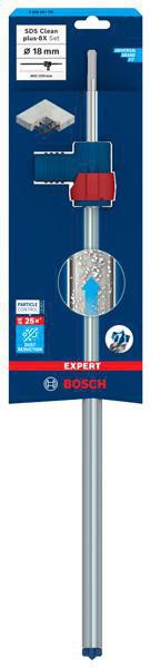 BOSCH Hammerbohrer-Set EXPERT SDS Clean plus-8X, 12 mm, 350 mm, Staubabsaugung