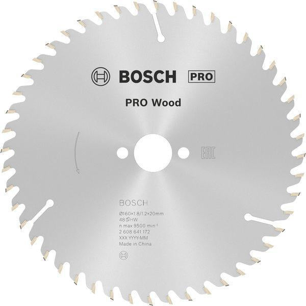 Bosch Kreissägeblatt PRO Wood AD 160 mm Z24 WZ für präzise Holzschnitte