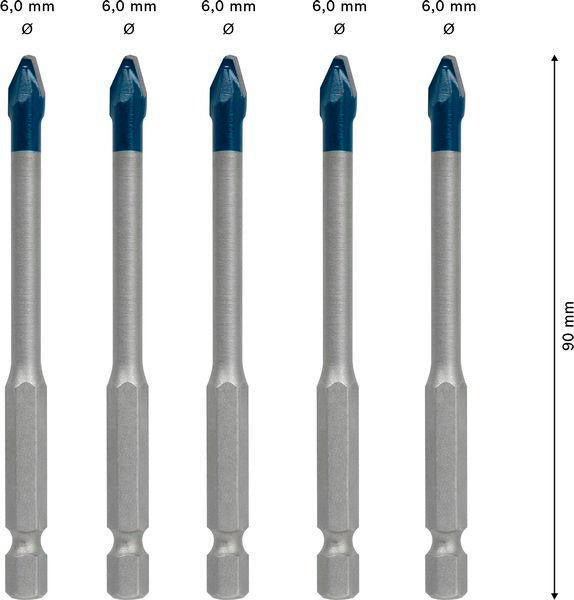 BOSCH Keramikbohrersatz Expert HardCeramic HEX-9 5-tlg. 6 mm Sechskantschaft
