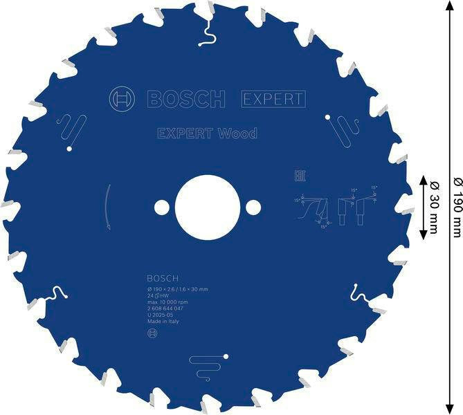 Bosch Kreissägeblatt Expert Wood AD 160 mm Z.24 WZ – Hartmetall-Sägeblatt für Akkusägen
