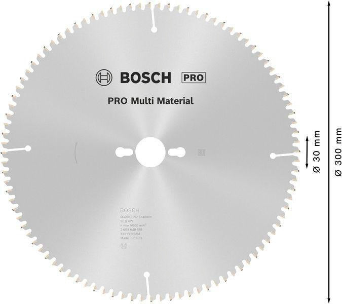 BOSCH Kreissägeblatt 300 mm 96 Zähne HLTCG für Aluminium, Kunststoff und Holz