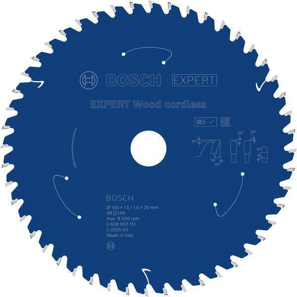 Bosch Kreissägeblatt Expert Wood AD 160 mm Z.24 WZ – Hartmetall-Sägeblatt für Akkusägen