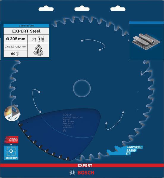 Bosch Kreissägeblatt EXPERT Steel AD 254 mm Z.60 HLTCG für Edelstahl