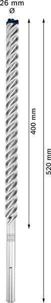 Bosch Hammerbohrer Expert SDS max-8X Ø12 mm, Arbeitslänge 200 mm, Gesamtlänge 340 mm